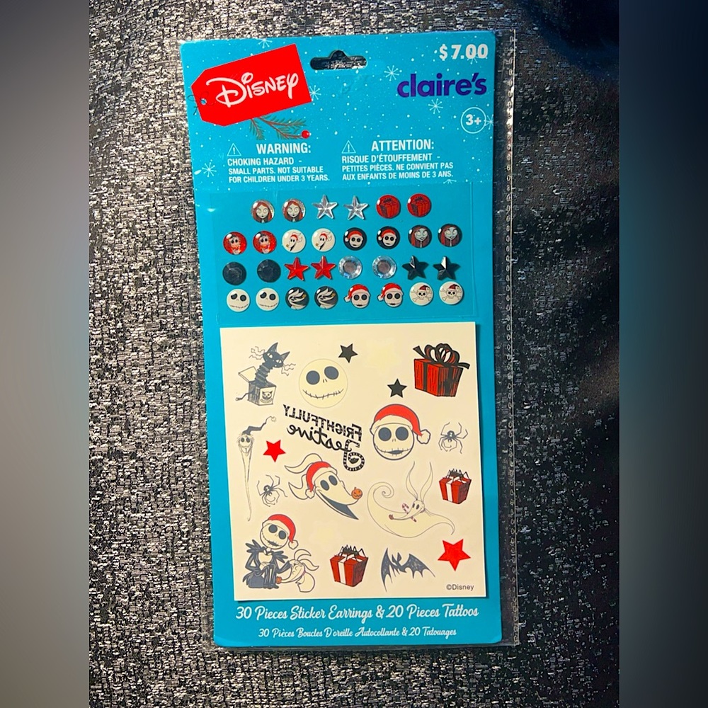 Sold! Nightmare before Christmas 2023 edition 30 sticker earrings, 20 tattoos